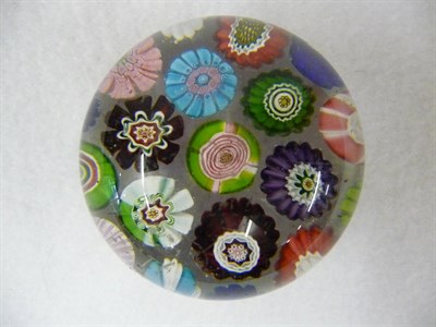 Lot 28 - A French Miniature Millefiori Paperweight, Clichy, circa 1850, enclosing an arrangement of nineteen