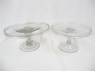 Lot 43 - A Glass Tazza, 18th century, the circular top on a hollow "hour glass" stem with upper hollow...