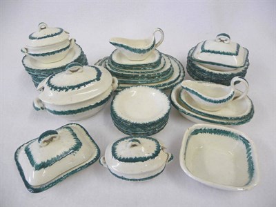 Lot 94 - A Davenport Pottery Miniature Dinner Service, circa 1840, each piece with moulded "fringed"...