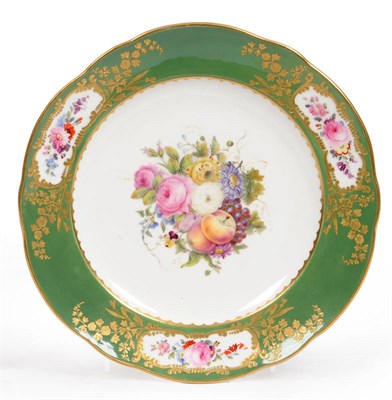 Lot 108 - A Nantgarw Porcelain Plate, circa 1817, in Sevres style, the shaped circular plate with apple green