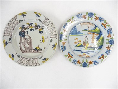 Lot 122 - An English Polychrome Delft Circular Plate, probably Abigail Griffith, Lambeth High Street,...