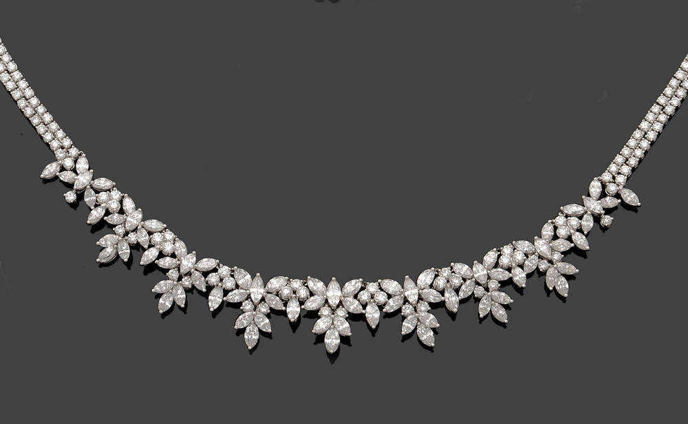 Lot 318 - A Diamond Collarette, marquise and round