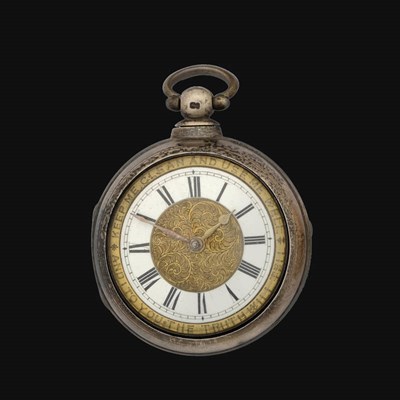 Lot 378 - A Silver Pair Cased Verge Pocket Watch, signed Geo Berry, Whitby, No.57874, 1871, gilt fusee...