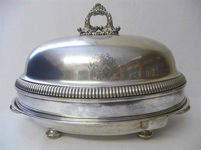 Lot 388 - A George IV Sheffield Plate Meat Cover and Electroplated Meat Dish, the cover circa 1825, the...