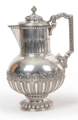 Lot 413 - A Russian Silver Hot Water Jug, Nichols & Plinke, St Petersburg, circa 1866-70, of pedestal...