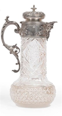 Lot 436 - A Late Victorian Silver Mounted Cut Glass Claret Jug, Harry Atkin, Sheffield 1901, of shaft and...