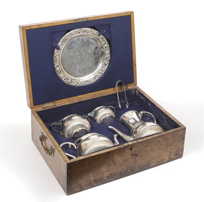 Lot 442 - A Victorian Six Piece Composite Tea and Coffee Service, 1884 and later, comprising baluster...