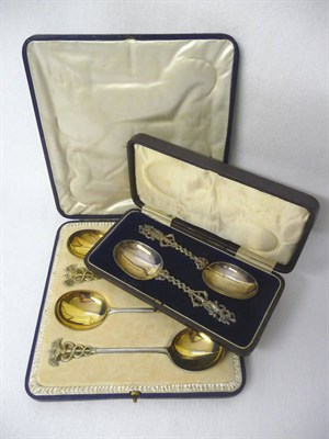 Lot 451 - A Set of Four Victorian Silver Gilt Spoons, Holland, Aldwinkle & Slater, London 1900, the plain...