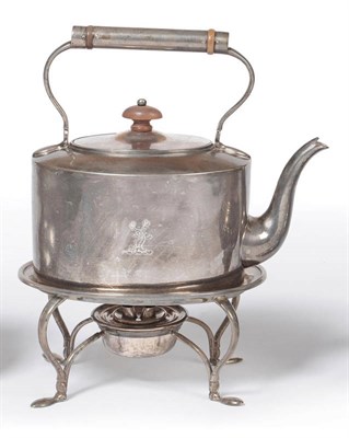 Lot 456 - A Victorian Spirit Kettle and Stand, Martin, Hall & Co, Sheffield 1875, the plain oval kettle...