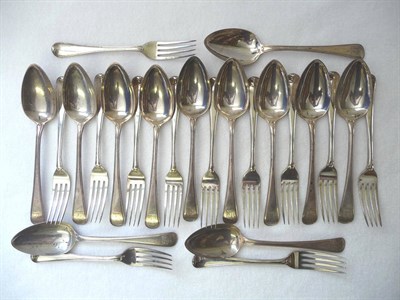 Lot 463 - A Set of Twelve George III Table Spoons and Table Forks, William Eley & William Fearn, London, 1799