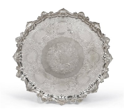 Lot 473 - A George III Salver, Joseph Craddock and William Reid, London 1817, shaped circular with shell...