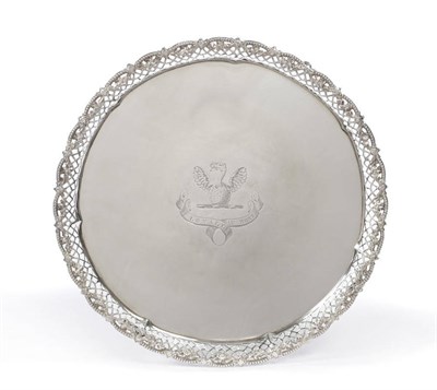 Lot 477 - A George III Salver, Francis Butty & Lewis Herne, London 1762, circular with cast openwork...