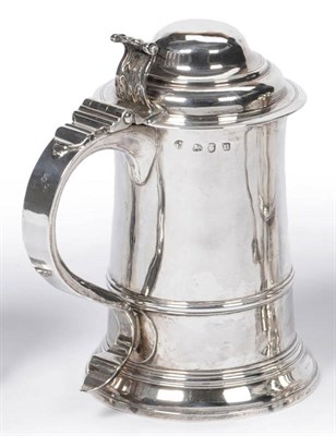 Lot 485 - A George III Tankard, John Sanders I, London 1767, the moulded skirt rising to a plain girdled...