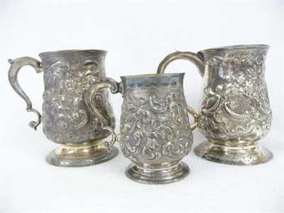 Lot 486 - A George III Mug, John Langlands I, Newcastle 1769, of typical shape, later repousse with...