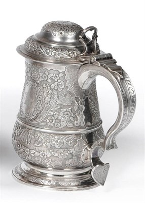 Lot 497 - A George II Tankard, Whipham & Wright, London 1759, of baluster form with scroll handle and...