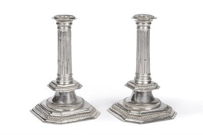 Lot 521 - A Pair of William III Candlesticks, Richard Syng, London 1698, the octagonal bases rising to...