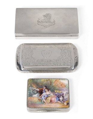 Lot 525 - A George V Silver and Enamel Compact, HCF & Co Ltd, import marked London 1929, rectangular, the...