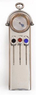 Lot 531 - A Late Victorian Silver and Enamel Whistle, Pen and Compass Compedium, maker's mark WH, J C...