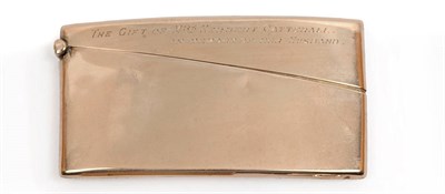 Lot 532 - A Victorian 9ct Gold Card Case, maker's mark D&F, Birmingham 1898, of bowed rectangular shape, with