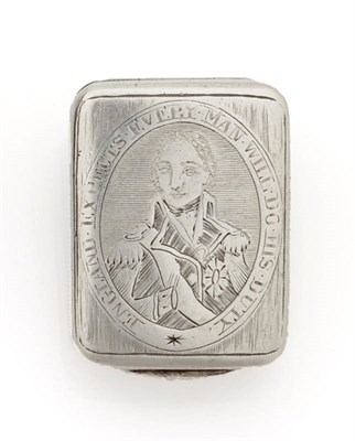 Lot 541 - A George III Silver Vinaigrette, Matthew Linwood, Birmingham 1805, the cover engraved with a...