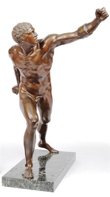 Lot 561 - After the Antique: A Bronze Figure of a Wrestler, Italian, late 19th century, the muscular...