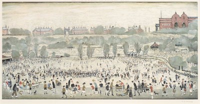 Lot 764 - After Lawrence Stephen Lowry R.A. (1887-1976) "Peel Park"  Signed in pencil, with blindstamp...