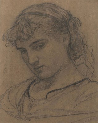 Lot 779 - Albert Joseph Moore A.R.W.S. (1841-1893) Study of a Young Girl, head and shoulders Signed with...