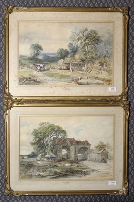 Lot 780 - Attributed to Charles Branwhite A.O.W.S. (1817-1880) Farmyard Scene with Cattle in a Byre,...