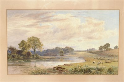 Lot 782 - Robert Angelo Kittermaster Marshall (1849-c.1923) River Landscape with Sheep Signed, pencil and...