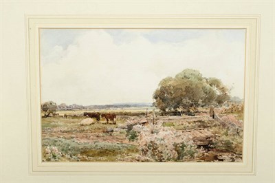 Lot 787 - Attributed to Claude Hayes R.I. (1852-1922) Meadow with Cattle Resting in the Foreground Pencil and