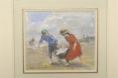 Lot 795 - John Strickland Goodall (1908-1996) "The Sudden Shower" Signed, extensively inscribed on an...