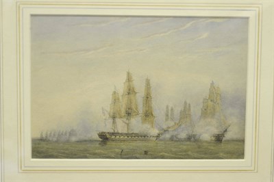 Lot 799 - English School (19th century) "HMS Spartan and French Squadron, Bay of Naples 3 May 1810"...