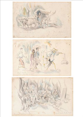 Lot 829 - Ronald William Fordham Searle C.B.E., N.S. (b.1920)  "Prisoners at Work on a Cutting"; "Natives...