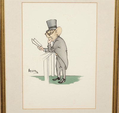 Lot 830 - Alasdair Hilleary called "Loon" (b.1954)  "An Ascot Gentleman" Signed "Loon", pen, ink and...