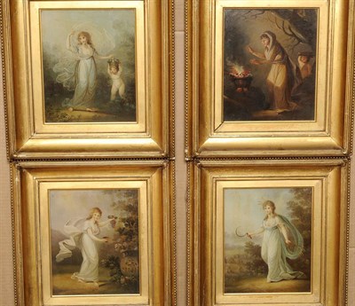 Lot 868 - Follower of Angelica Kauffman (early 19th century) The Four Seasons: Young Lady Standing in a...