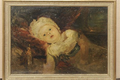 Lot 869 - Circle of William Etty R.A. (1787-1849) Study of a Child Oil on paper laid down(a preparatory...