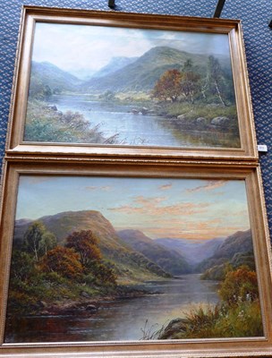 Lot 872 - Charles Leader (19th century) River Landscape with Silver Birch Trees and Hills; River Landscape at