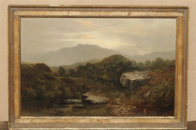 Lot 875 - Edgar Longstaffe (1849-1912) Mountainous River Landscape Signed with the artist's monogram, oil...