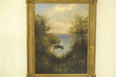 Lot 881 - George Henry Jenkins (1843-1914) "View of Clovelly from the Hobby, North Devon" Signed,...