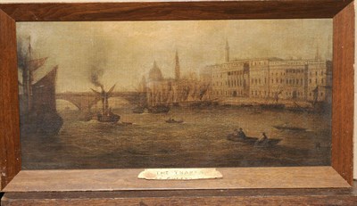 Lot 908 - Circle of Daniel Turner (18th/19th century) "The Thames at Greenwich" Inscribed with the title...