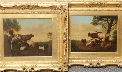 Lot 909 - Continental School (18th/19th century) Cattle and Sheep resting beside a Tree Cattle and Goats...