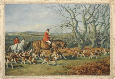 Lot 927 - John Theodore Eardley Kenney (1911-1972) Huntsmen with Hounds Signed, oil on canvas laid down, 55cm