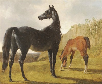 Lot 936 - John Frederick Herring Snr (1795-1865) Mare and Foal in a Landscape Signed and dated 1854, oil...