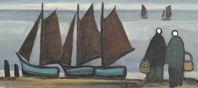 Lot 942 - Markey Robinson (1918-1999) Irish "Hookers - Galway" Signed, also inscribed on an exhibition...