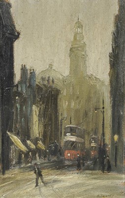 Lot 944 - Arthur Delaney (1927-1987) "The Royal Exchange, Manchester" Signed, inscribed with the artist's...