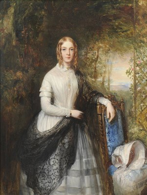 Lot 962 - Stephen Catterson Smith, The Elder P.R.H.A. (1806-1872) Portrait of a Young Lady, standing,...