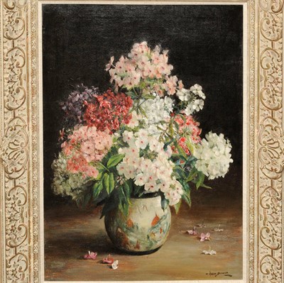 Lot 987 - Follower of Owen Bowen R.O.I., P.R.Cam.A. (19th/20th century) Still Life of Hydrangeas in a...