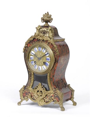 Lot 993 - A "Boulle" Striking Mantel Clock, circa 1900, the case with brass inlay and gilt metal mounts,...