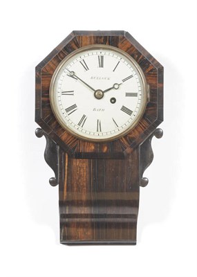 Lot 1007 - A Rare 6-inch Coromandel Wood Wall Timepiece, Bullock, Bath, circa 1840, the nicely figured...