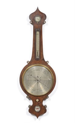 Lot 1026 - A Rosewood 12-inch Wheel Barometer, signed E S Comberbach, Blackburn, circa 1870, the case with...